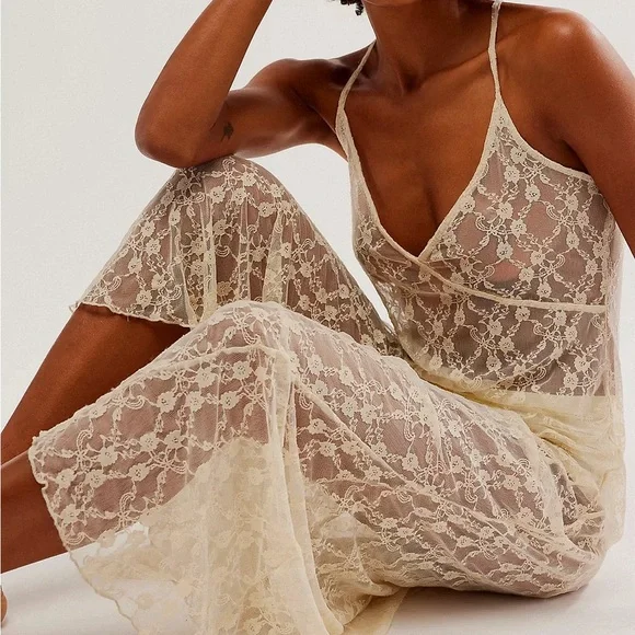 Free People A Little Lace Maxi Slip - Picture 7 of 8